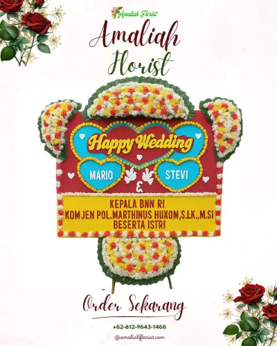 Karangan Papan Bunga Pernikahan di Sindangpakuon